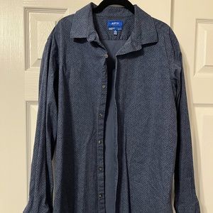 Apt 9. Polka Dot Blue/Denim Dress Shirt